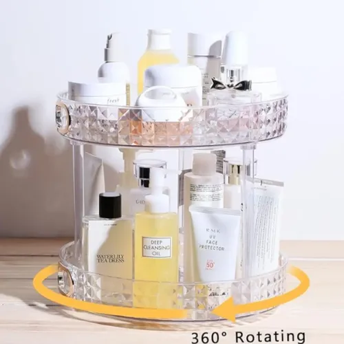Organizador Giratorio Acrilico Division Maquillaje 360 Crema