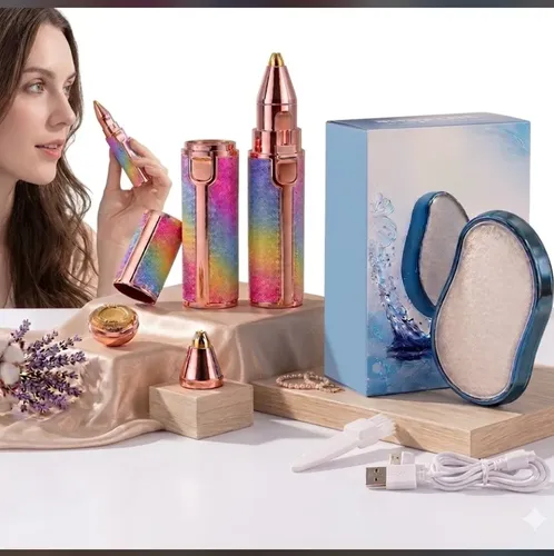 Kit Depilador Facial 2en1 Cejas Nariz + Piedra Depiladora