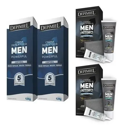 2 Crema Depilacion Hombre Corporal +2 Parte Intimas Depimiel