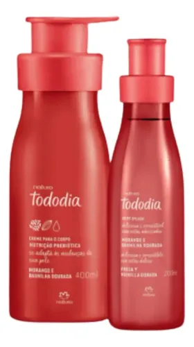 Kit Natura Tododia Fresa y Vainilla: Hidratante Corporal y Body Splash