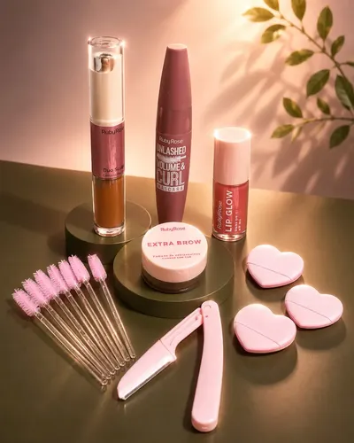 Set De Maquillaje Ruby Rose Contorno Duo+ Gloss+mascara