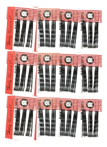 Caja X 72 Blisters Invisibles Negro Hebillas De Pelo Clip