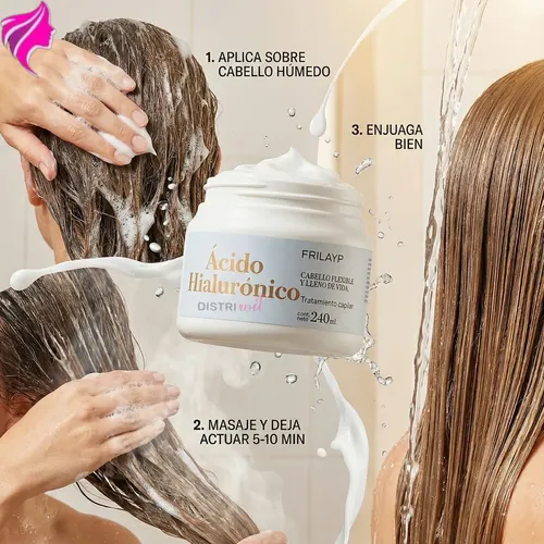 Mascara Capilar Acido Hialuronico X240g + Serum 30ml Frilayp