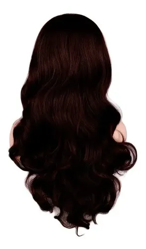 Peluca Ondas Castaño Simil Natural Cosplay Drag Oncológica