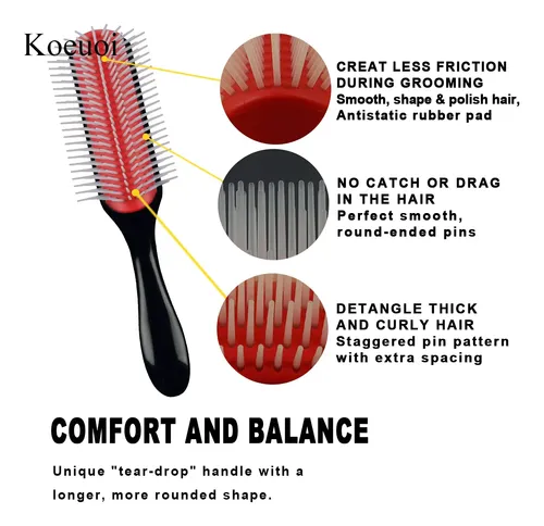 Cepillo De Pelo Koeuoi Classic Styling De 9 Hileras Para Cab