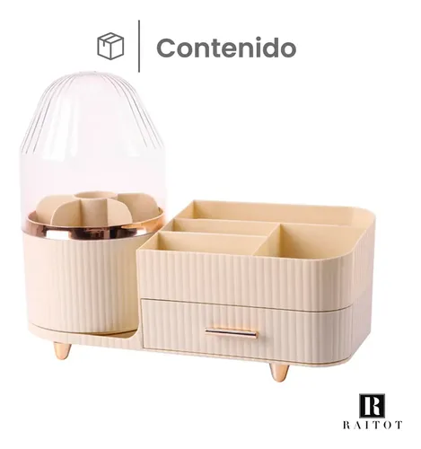 Organizador Maquillaje Porta Cosmetico Giratorio Escritorio