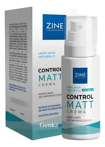 Control Matt Crema Matificante Con Color Acne Grasa 70g Zine