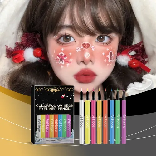 Set De Delineadores De Ojos De 8 Colores, Halloween, Fiesta