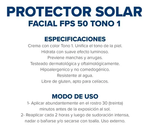 Dermaglós Protector Solar Fps50 Facial Crema Color Claro