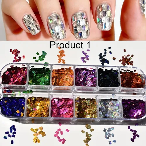 Kit De Lentejuelas Y Láminas Holográficas Para Uñas