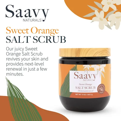 Saavy Naturals Pack De Exfoliante Corporal De Sal Naranja Du
