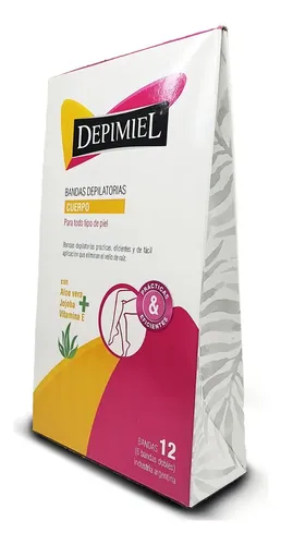 Bandas Depilatorias Depimiel Para Cuerpo con Aloe Vera y Vitamina E (Pack de 12)