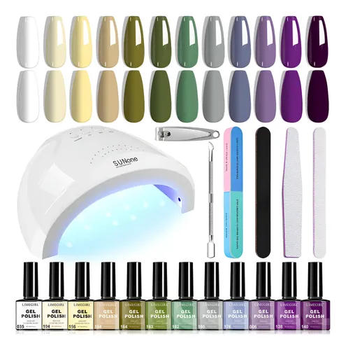 12 Colores Gel Semipermanente Con Lámparas Led Uñas