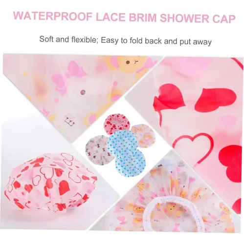 5 Piezas Gorro De Ducha Encaje Elástico Para Baño Salón