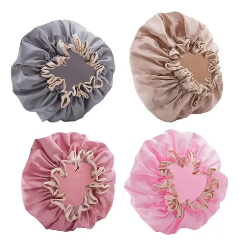 4 Unidades De Gorros De Baño Doble Capa Impermeables Para Du