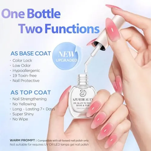 Esmalte De Uñas De Base Y Capa Superior 2 En 1 De Azurebeaut