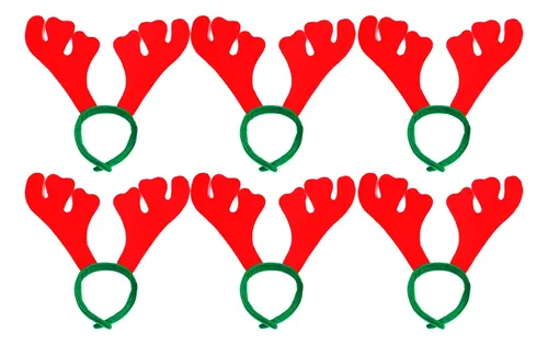 12 Diademas Navideñas Decorativas Para El Pelo Con Cuernos D