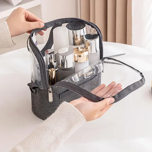 Bag Cosmetics Clear Toiltries Neceser, Bolsa Con Forma De Z