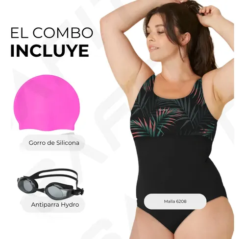 Malla Mujer Safit Gorro + Antiparras Talle Grande Natacion