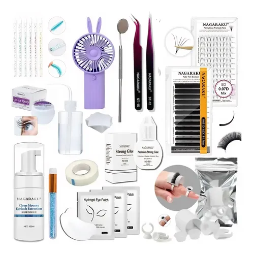Kit Nagaraku Par Extensiones De Pestaña X Pelo Pegamento Mix