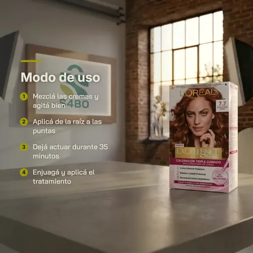 Kit Tintura Excellence Creme Tono 7.7 Chocolate Rubio