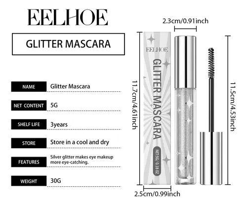 Máscara Eelhoe Con Purpurina Plateada Para Un Look De Fiesta