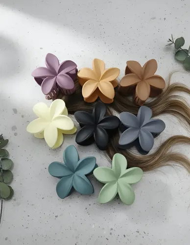 Broche De Pelo Hebillas Pack X 3 Surtidos Diseño Flor Opaca.