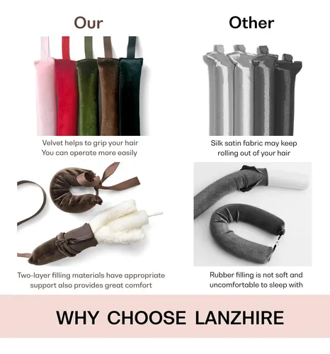 Hair Roller Lanzhire Heatless Overnight Rizos Ribbon