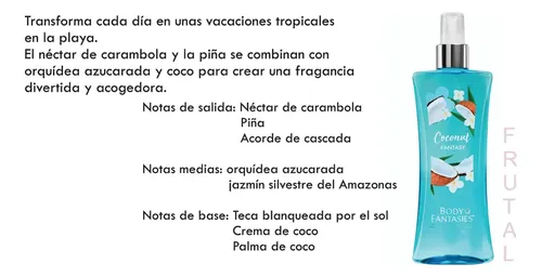 Body Splash Importado Body Fantasies Coconut Fantasy X 236ml
