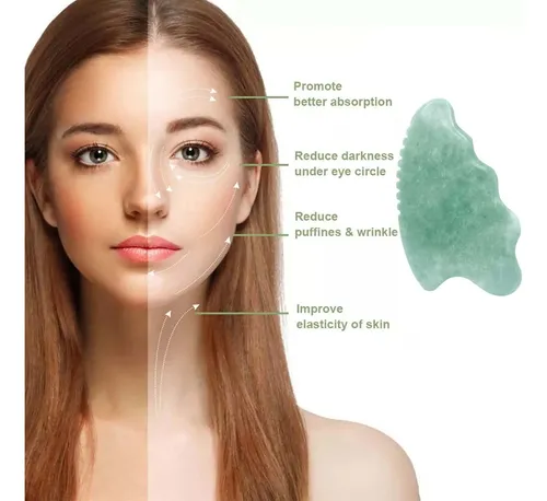 Herramienta De Masaje Facial Gua Sha Jade Stone Para Rostro