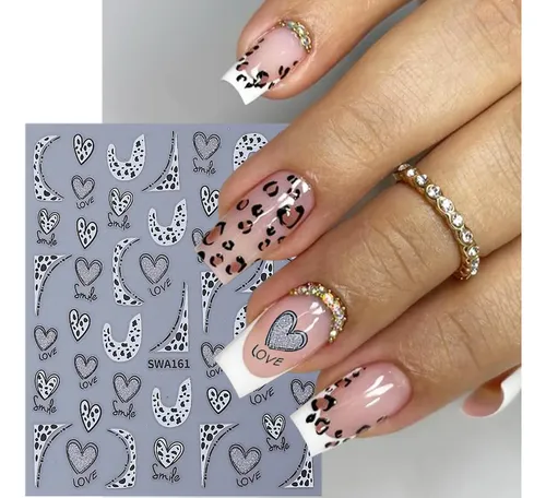 Adhesivos Para Uñas Zaskhld Con Estampado De Leopardo De San