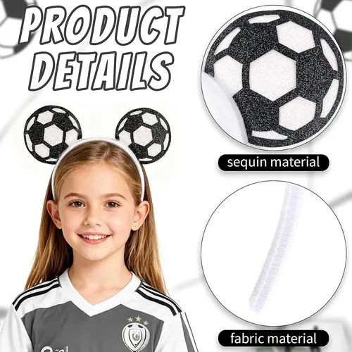 Glitter Football Headband For Hair, For The Day Of