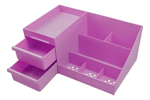 Organizador Maquillaje Cremas Escritorio Cajones . Color Lila