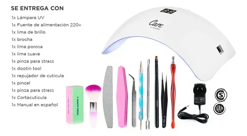 Cabina de uñas care by Gadnic 18w lampara y kit completo blanco semipermanentes gel manos pies