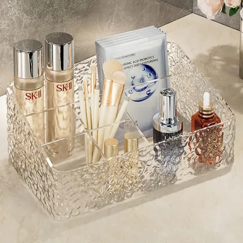 Organizador Maquillaje Cosmeticos Belleza 6 Compartimientos Transparente