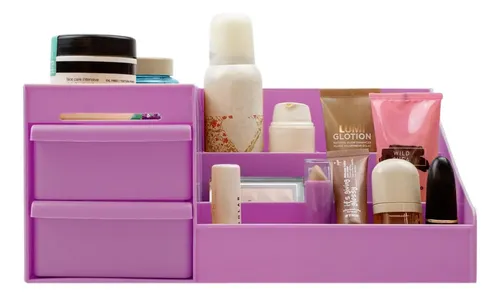 Organizador Maquillaje Cremas Escritorio Cajones . Color Lila