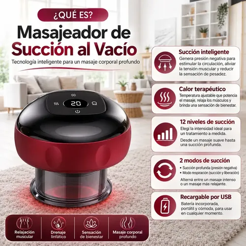 Masajeador De Succión Al Vacío Recargable Gua Sha