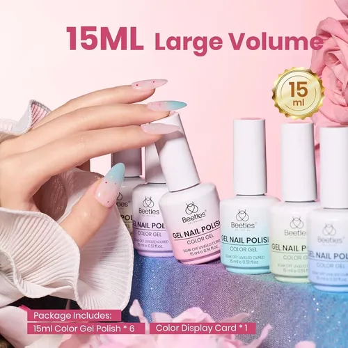 Set Esmaltes Gel Beetles Spring Nectar 6 Colores Pastel 15ml