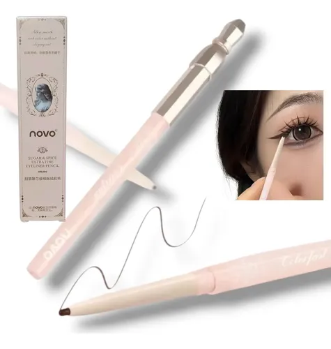Delineador De Ojos Ultra Fino Novo Retráctil Waterproof