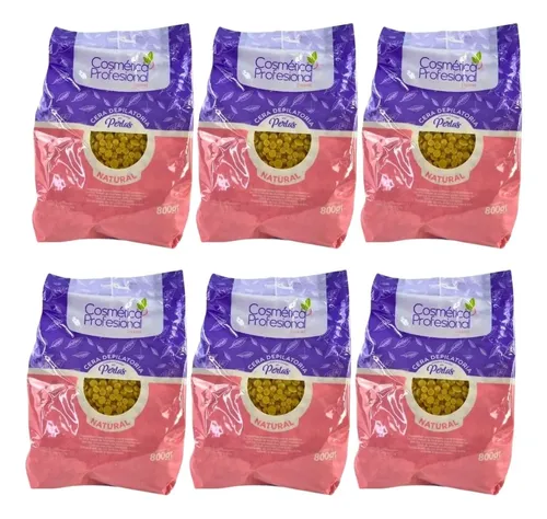 Combo X6 Ceras En Perlas Natural Cosmética Profesional 800g