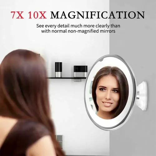 Espejo Led De Tocador, Espejo Cosmético Aumento 10x Yg