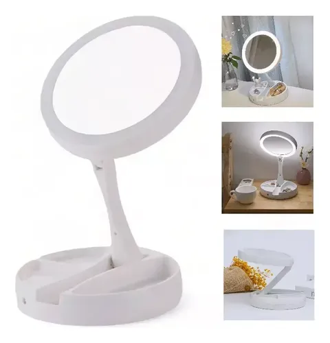 Espejo Con Luz Usb Portátil Para Maquillaje