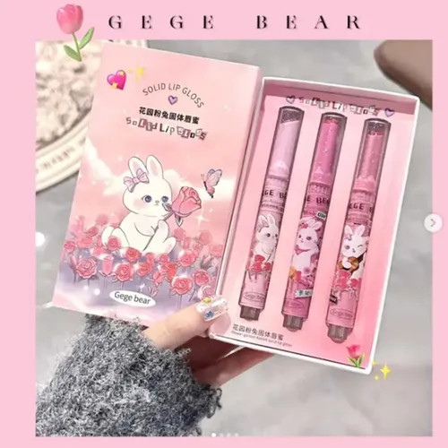 Set 3 Gloss Brillos Labiales Solidos Jelly Lips By Gege Bear