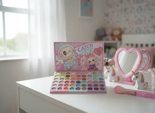 Paleta De Sombras Maquillaje Kawaii Brillosas Infantil