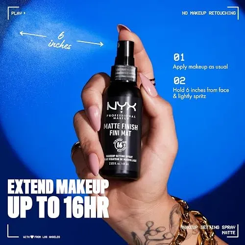 Nyx Professional Makeup Spray Fijador Mate Larga Duracion 16