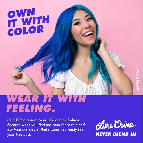 Tinte Semipermanente Unicorn Hair Lime Crime Anime Azul
