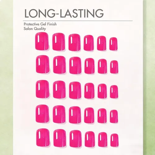 Uñas Postizas Sxvme Soft Gel Short Square 30 Pzas, Rosa