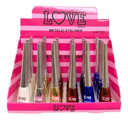 Delineador Punta Pluma Metalizado Love Crazy (pack X 12)