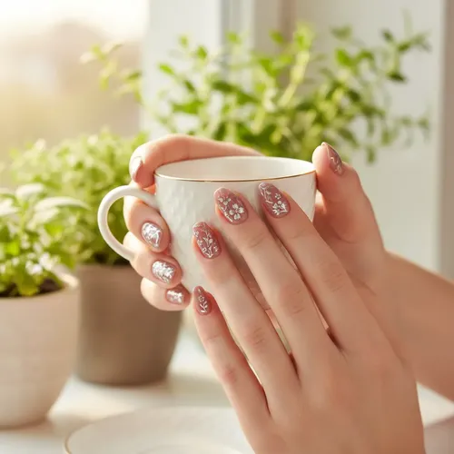 Pegatinas Para Uñas Con Flores Doradas, Decoración Diy