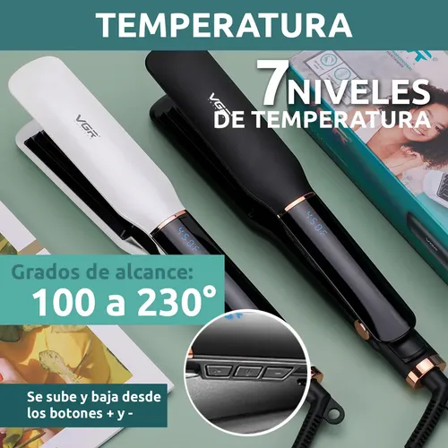 Planchita Rizadora Profesional Pelo Vgr V-519c 7 Niveles Negro